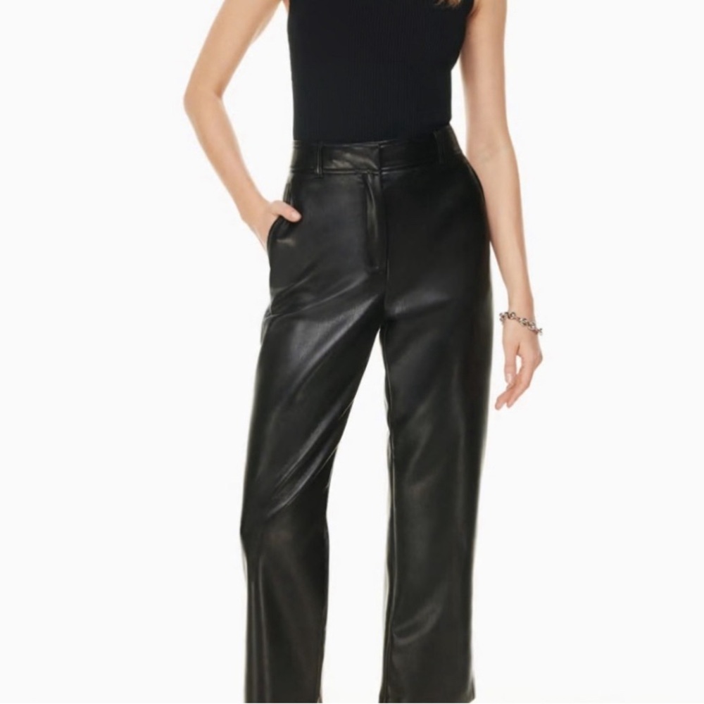 Aritzia Babaton belted Faux leather pants